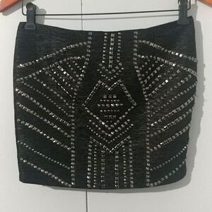 GUESS Black Studded Mini Skirt